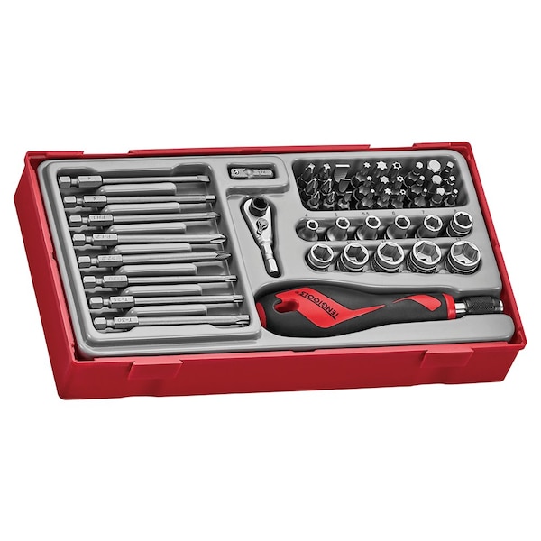 49 Piece 1/4" Drive Socket, Bit, Ratchet Head and Scre
